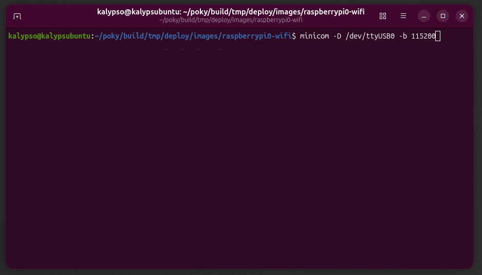 screenshow of terminal minicom command.
