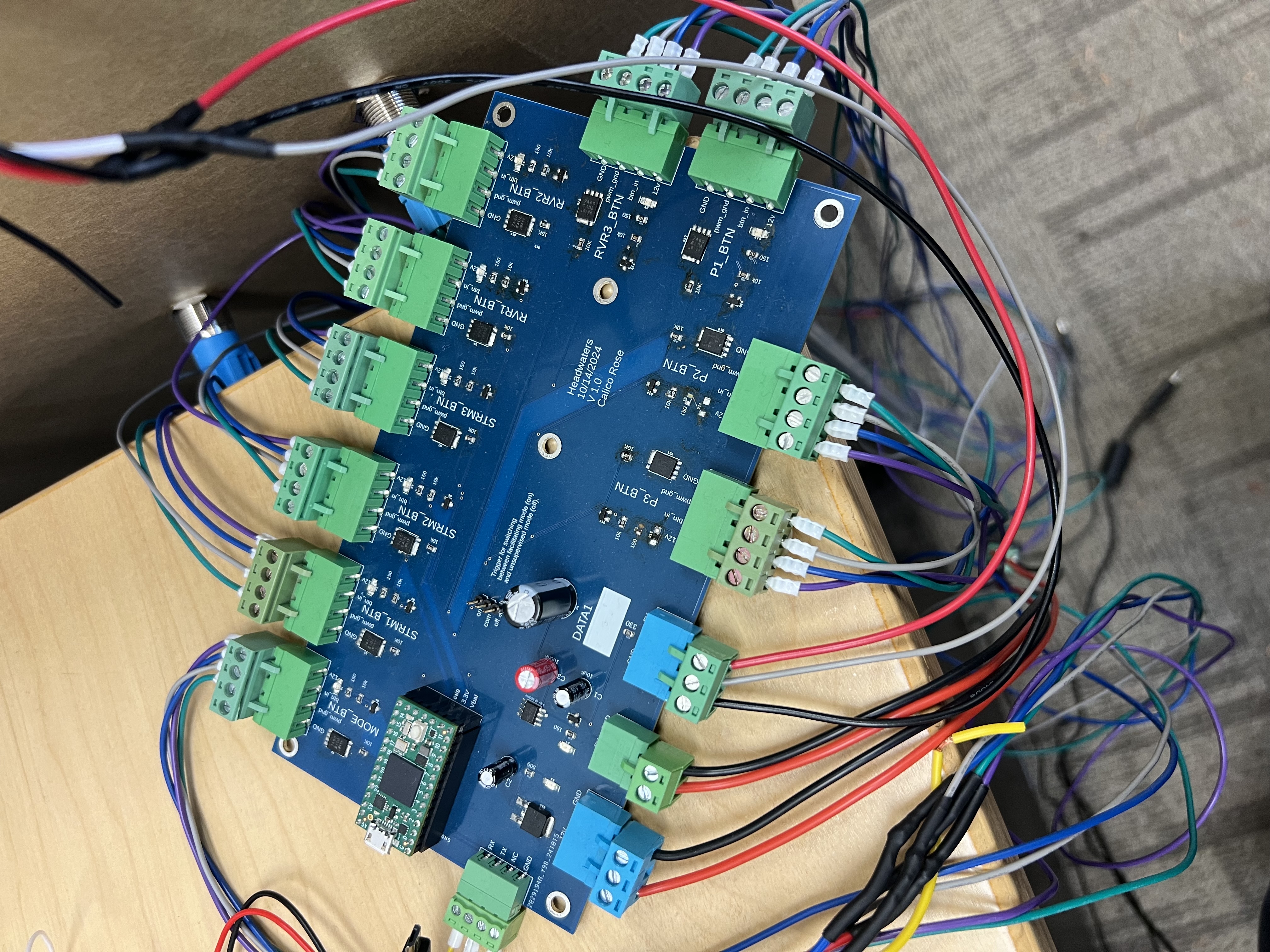 a populated custom circuit board.