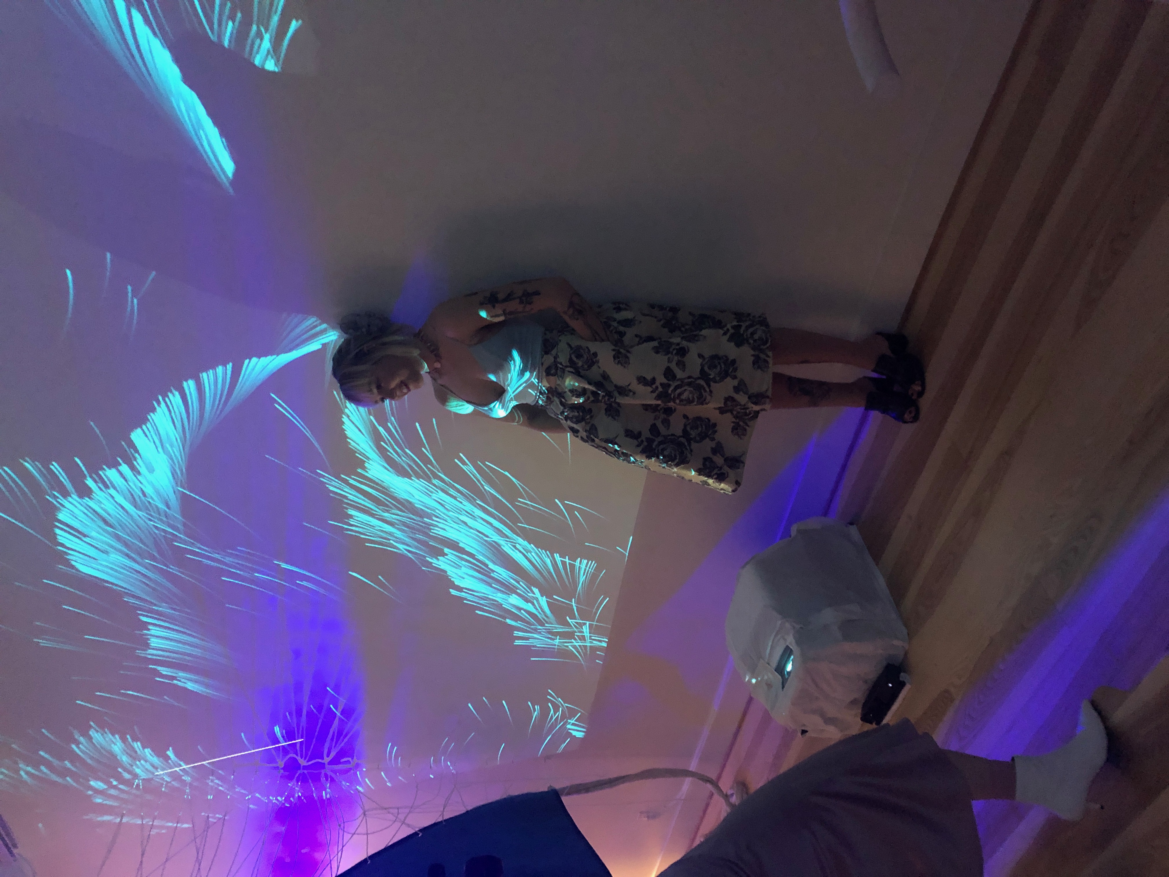calico standing in front of her perlin noise projection piece.
